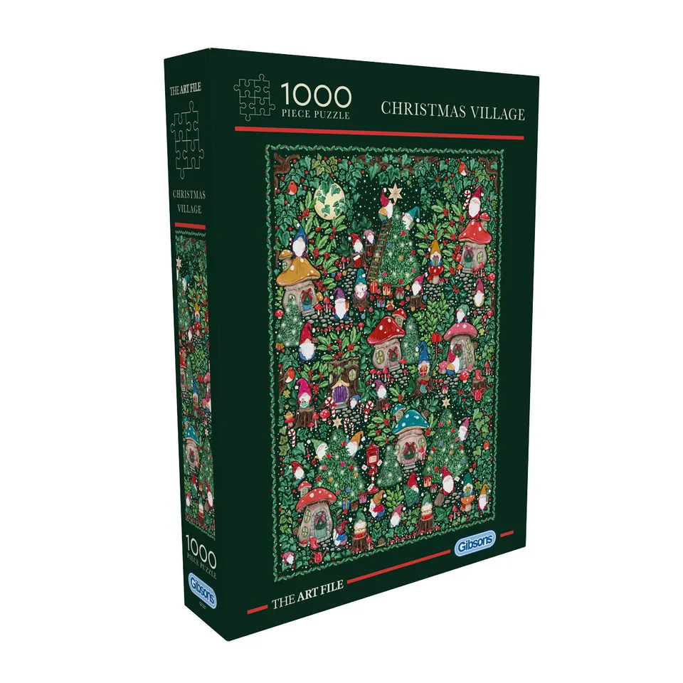 gibsons-the-art-file-christmas-village-puzzle-1000-teile-weihnachten image 1