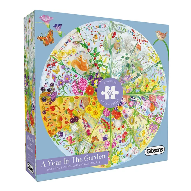 gibsons-a-year-in-the-garden-puzzle-rund-500-teile image 1