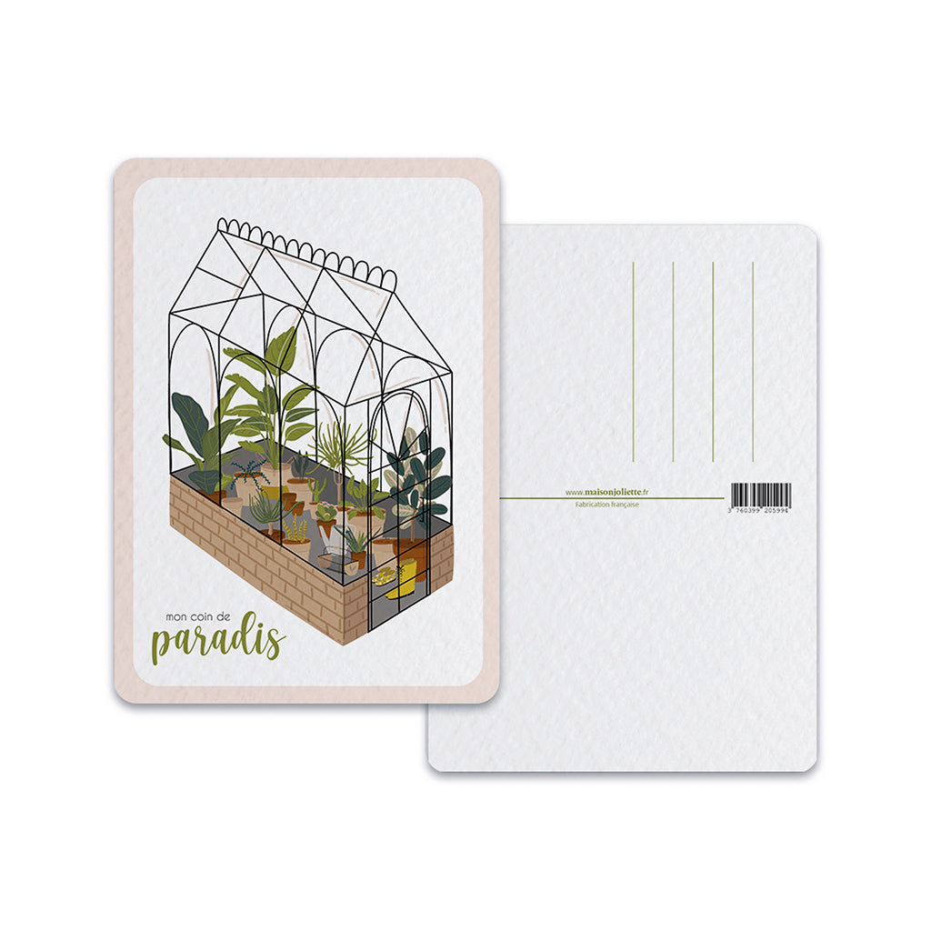 maison-joliette-jardin-secret-serre-postkarte-mit-kraft-umschlag image 2