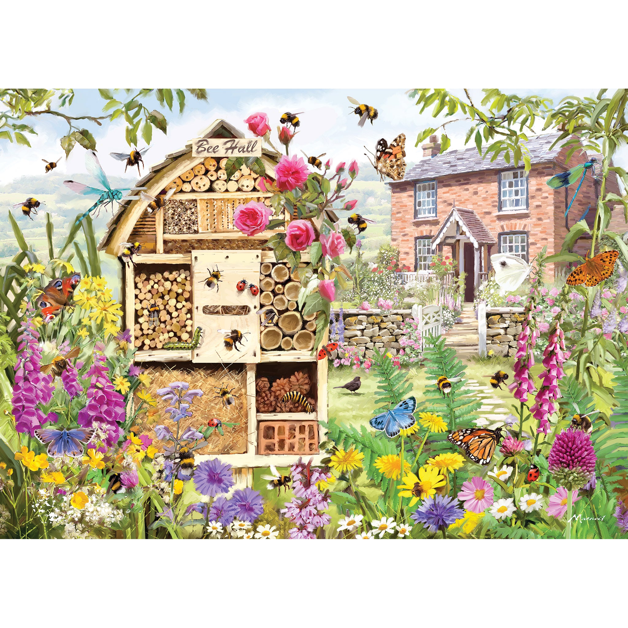 gibsons-bee-hall-puzzle-1000-teile-bienen-garten-cottage image 8