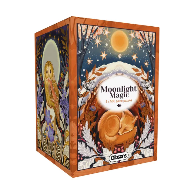 gibsons-moonlight-magic-puzzle-3x500-teile-waldtiere image 1