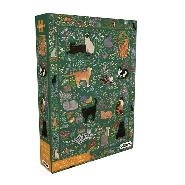 gibsons-tapestry-garden-puzzle-1000-teile-katzen image 1