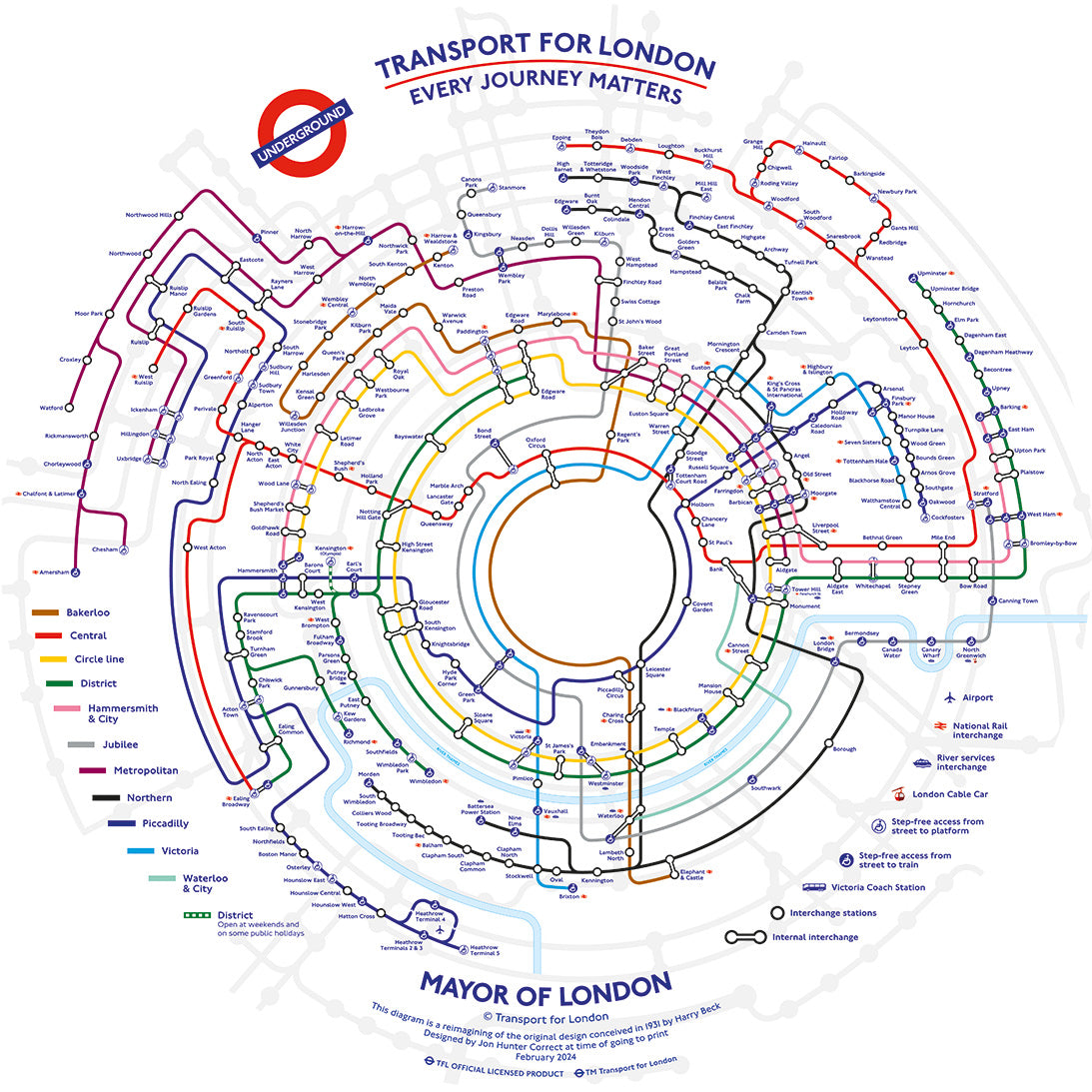 gibsons-tfl-circular-underground-map-puzzle-500-teile-rund image 3
