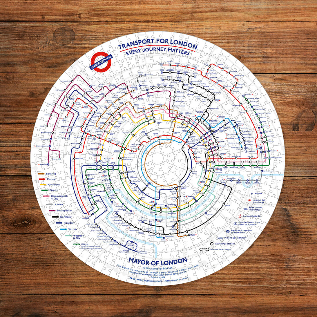 gibsons-tfl-circular-underground-map-puzzle-500-teile-rund image 2