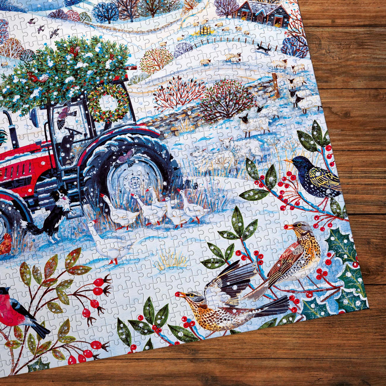 gibsons-festive-farm-puzzle-1000-teile-weihnachten-tiere image 7