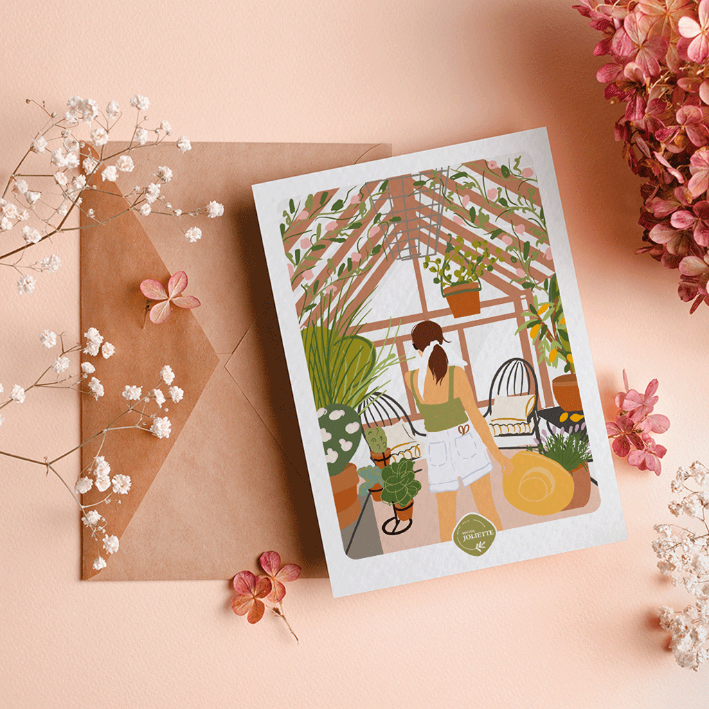 maison-joliette-un-dimanche-postkarte-mit-kraft-umschlag image 3