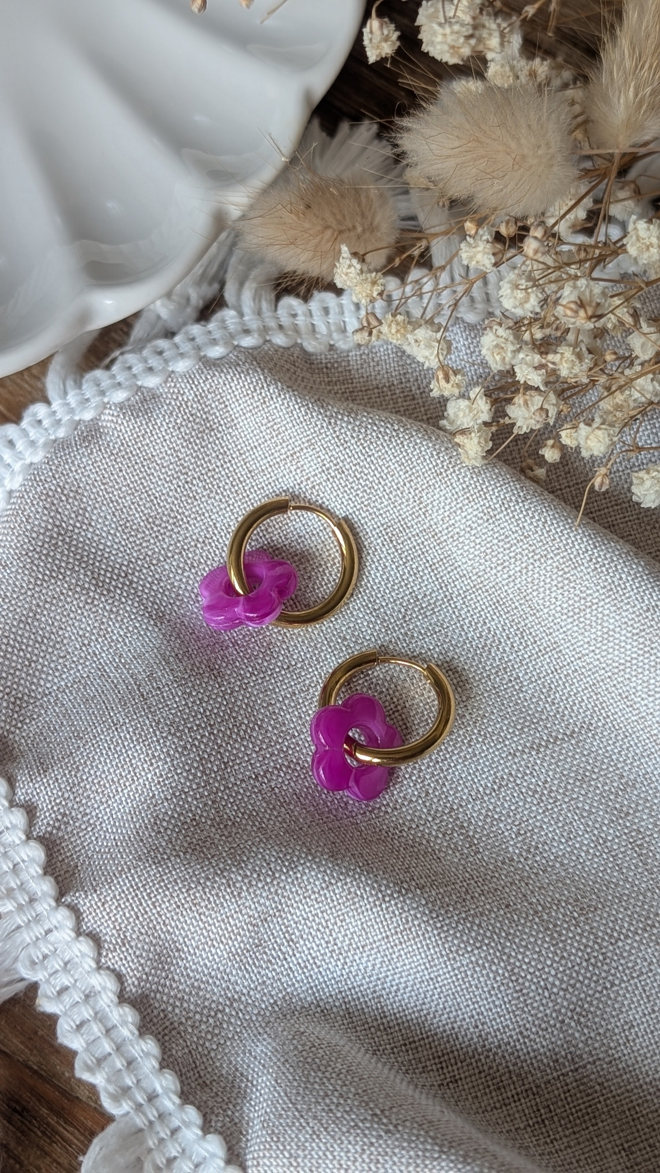 maison-joliette-m-li-m-lo-fleurette-ohrringe-fuchsia image 1