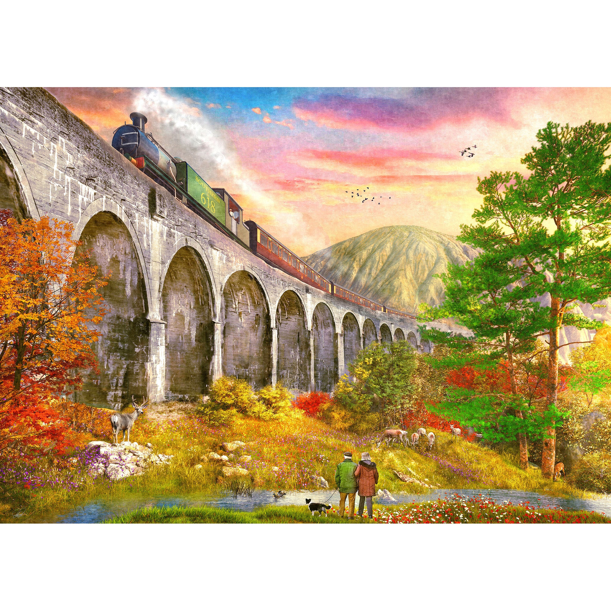 gibsons-crossing-glenfinnan-viaduct-1000-teile-puzzle-zug image 4