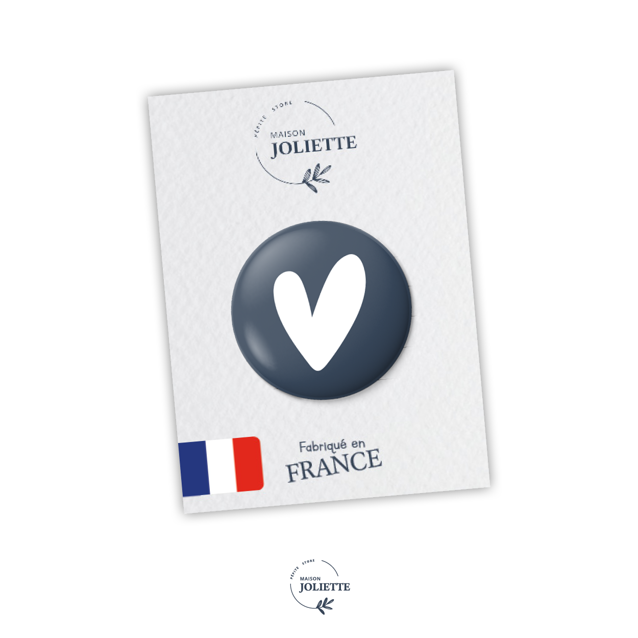 maison-joliette-love-coeur-bleu-badge-blaues-herz-32-mm image 2