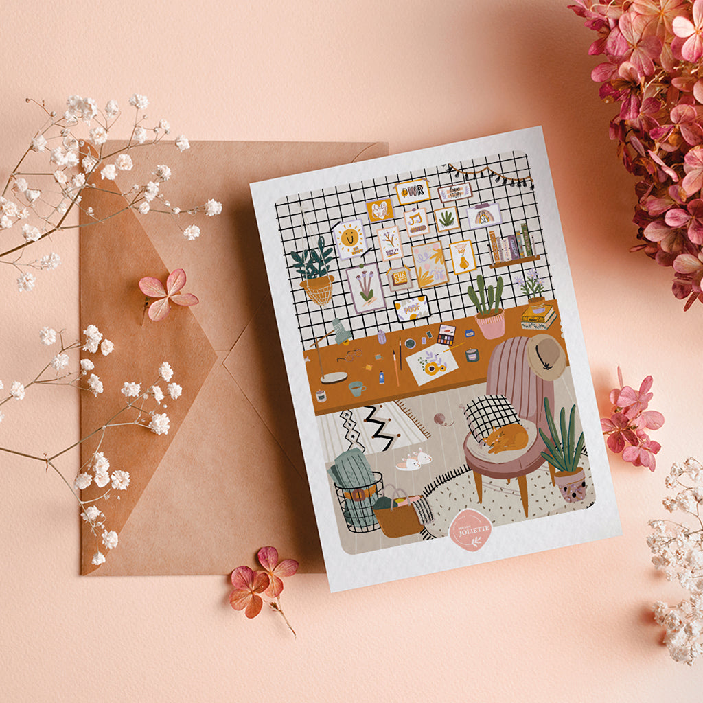 maison-joliette-cartes-l-atelier-postkarte-a6-mit-kraft-umschlag image 2