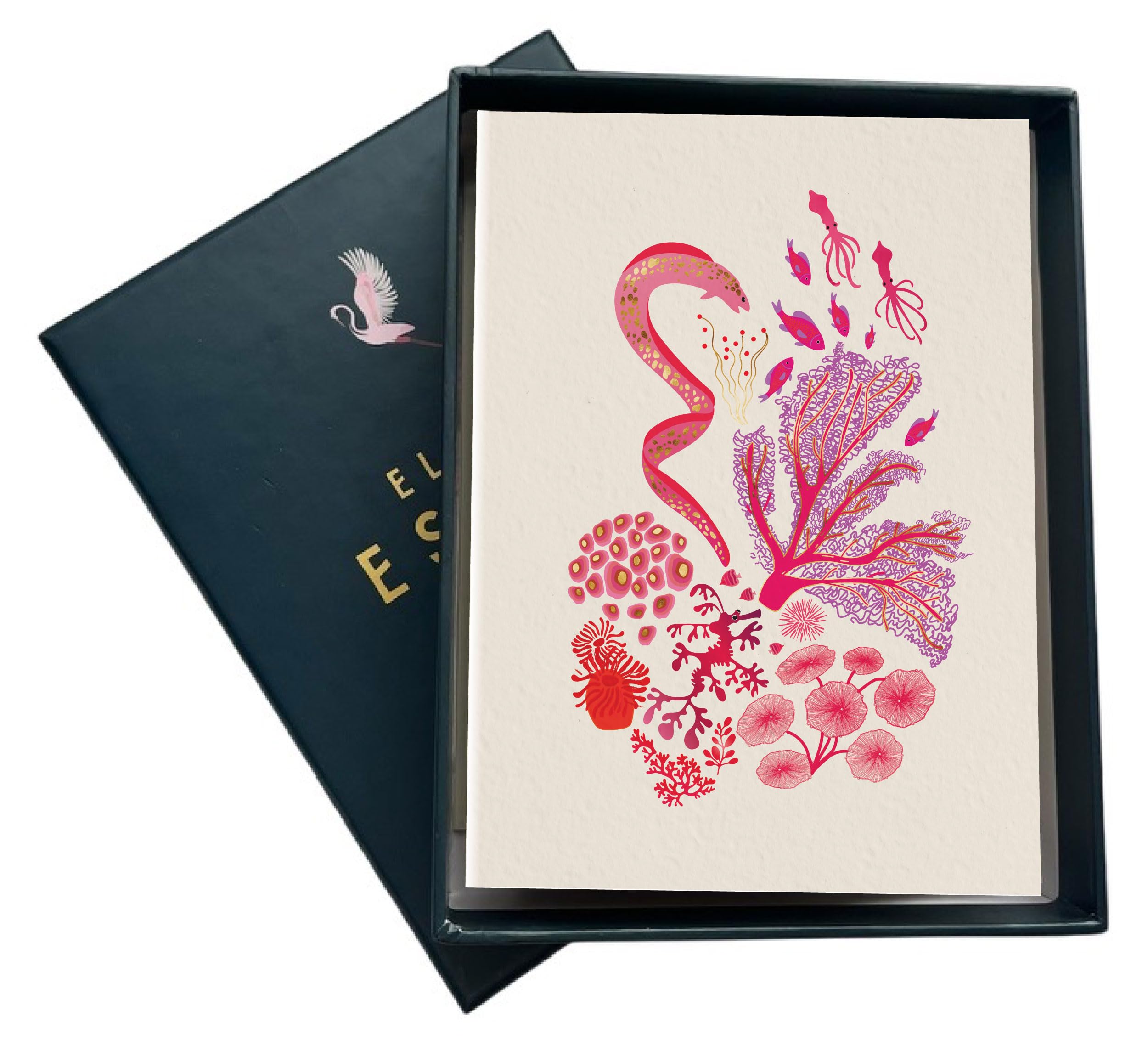elena-essex-cards-gru-karten-12er-set-koralle-goldfolie image 3