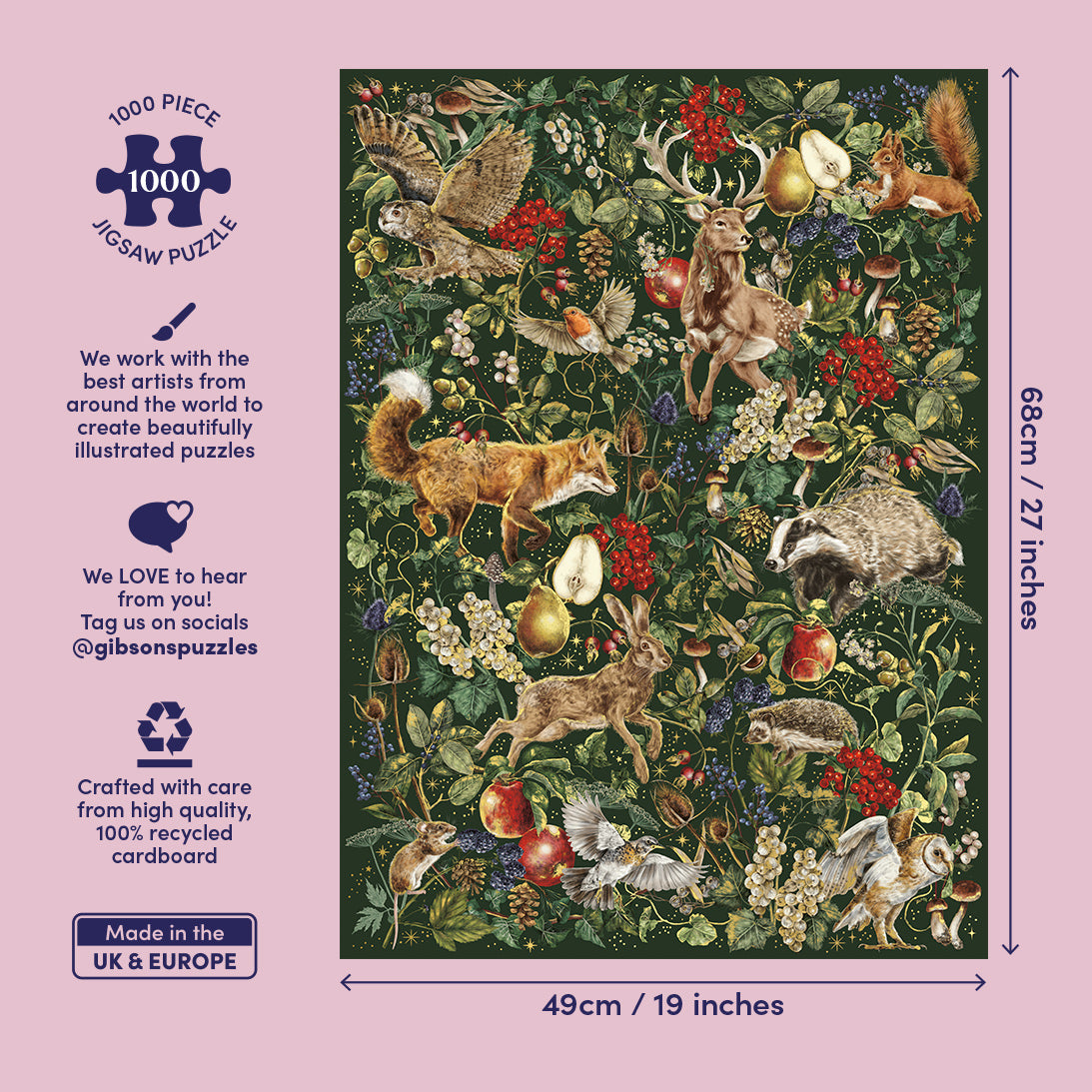 gibsons-fable-the-art-file-1000-teile-puzzle-waldtiere image 4