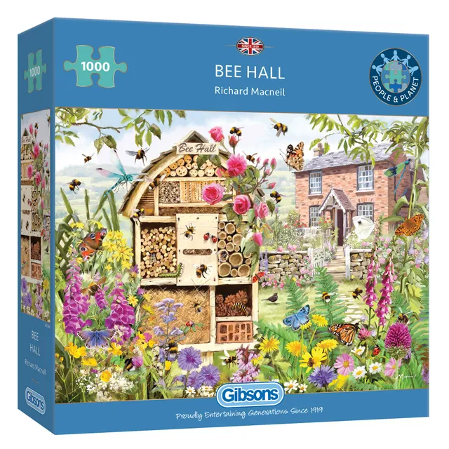 gibsons-bee-hall-puzzle-1000-teile-bienen-garten-cottage image 1