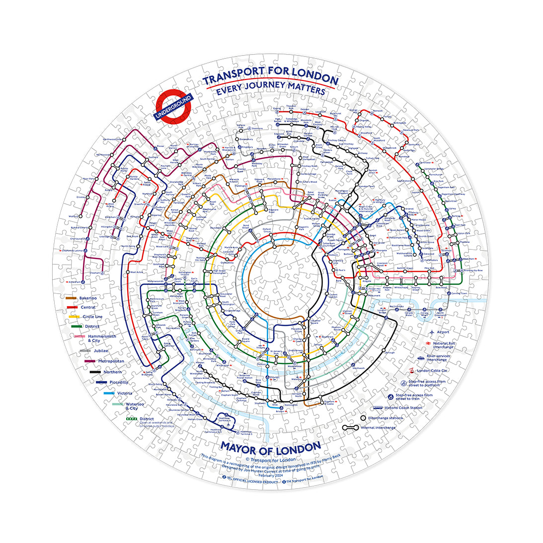 gibsons-tfl-circular-underground-map-puzzle-500-teile-rund image 7