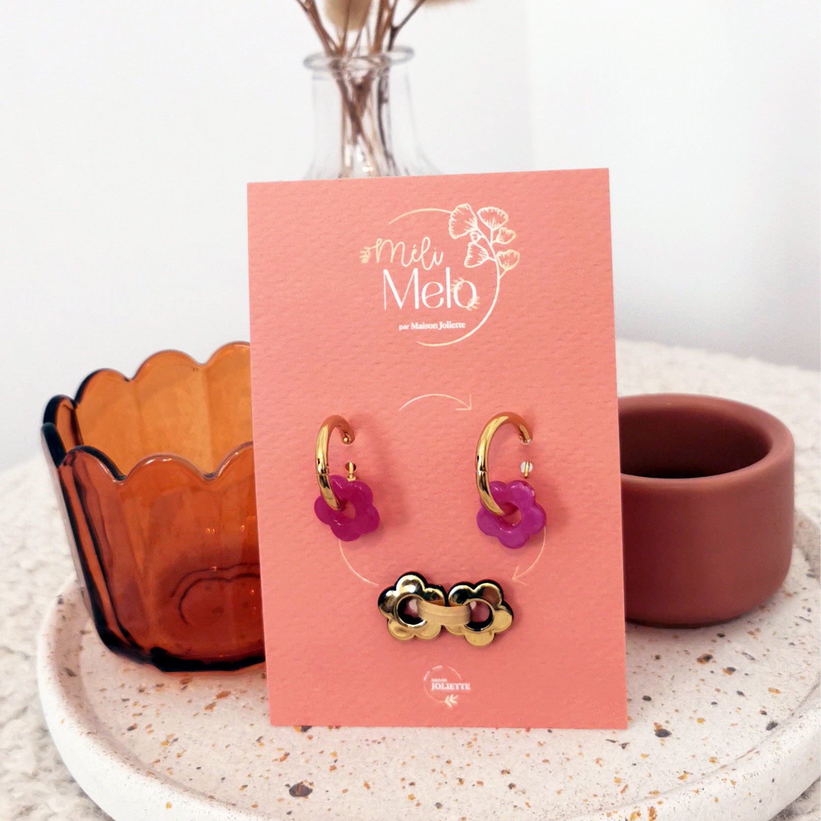 maison-joliette-m-li-m-lo-fleurette-ohrringe-fuchsia image 3