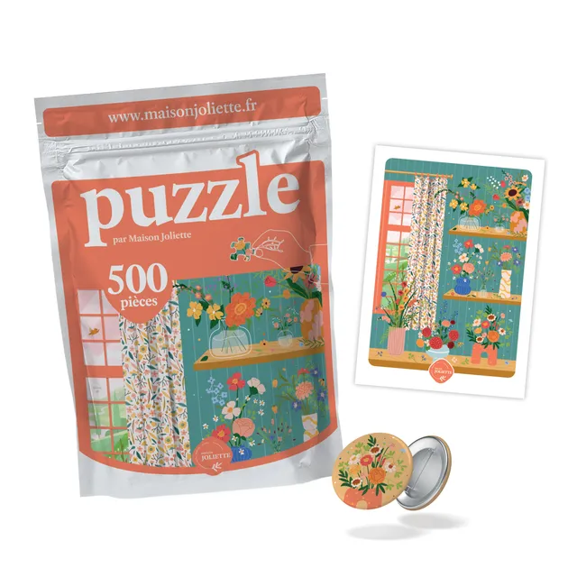 maison-joliette-les-p-tis-packs-puzzle-500-teile-flower-addict-set image 1
