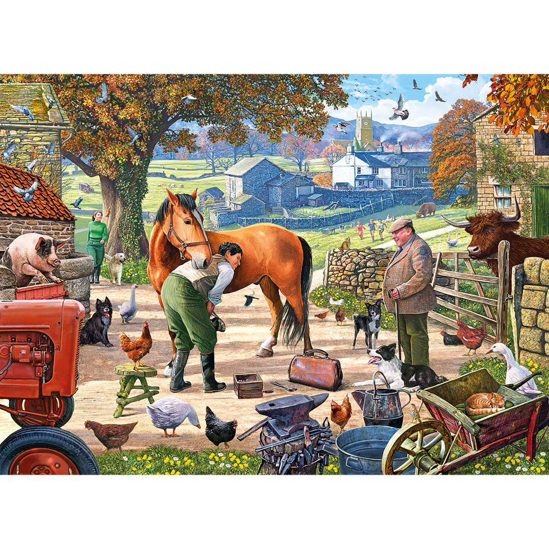 gibsons-farrier-on-the-farm-puzzle-500-teile-pferde-bauernhof image 2