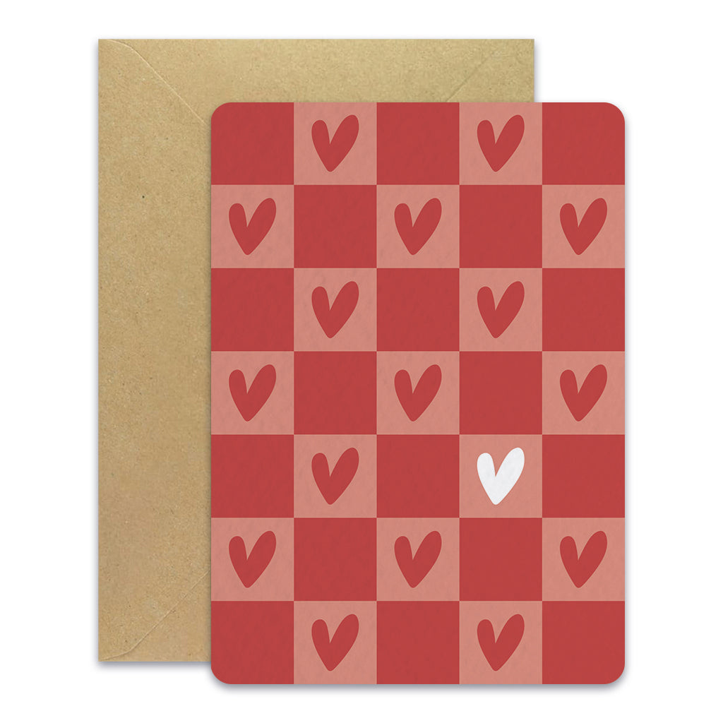 maison-joliette-damier-coeur-postkarte-a6-mit-umschlag image 1