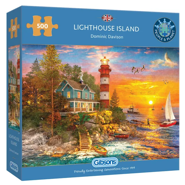 gibsons-lighthouse-island-puzzle-500-teile-leuchtturm image 1
