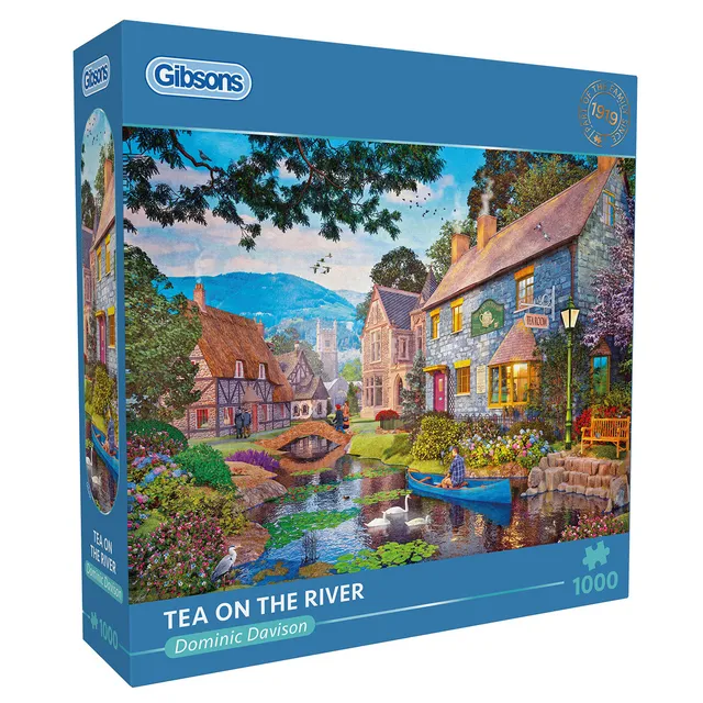 gibsons-tea-on-the-river-puzzle-1000-teile-flusslandschaft image 1