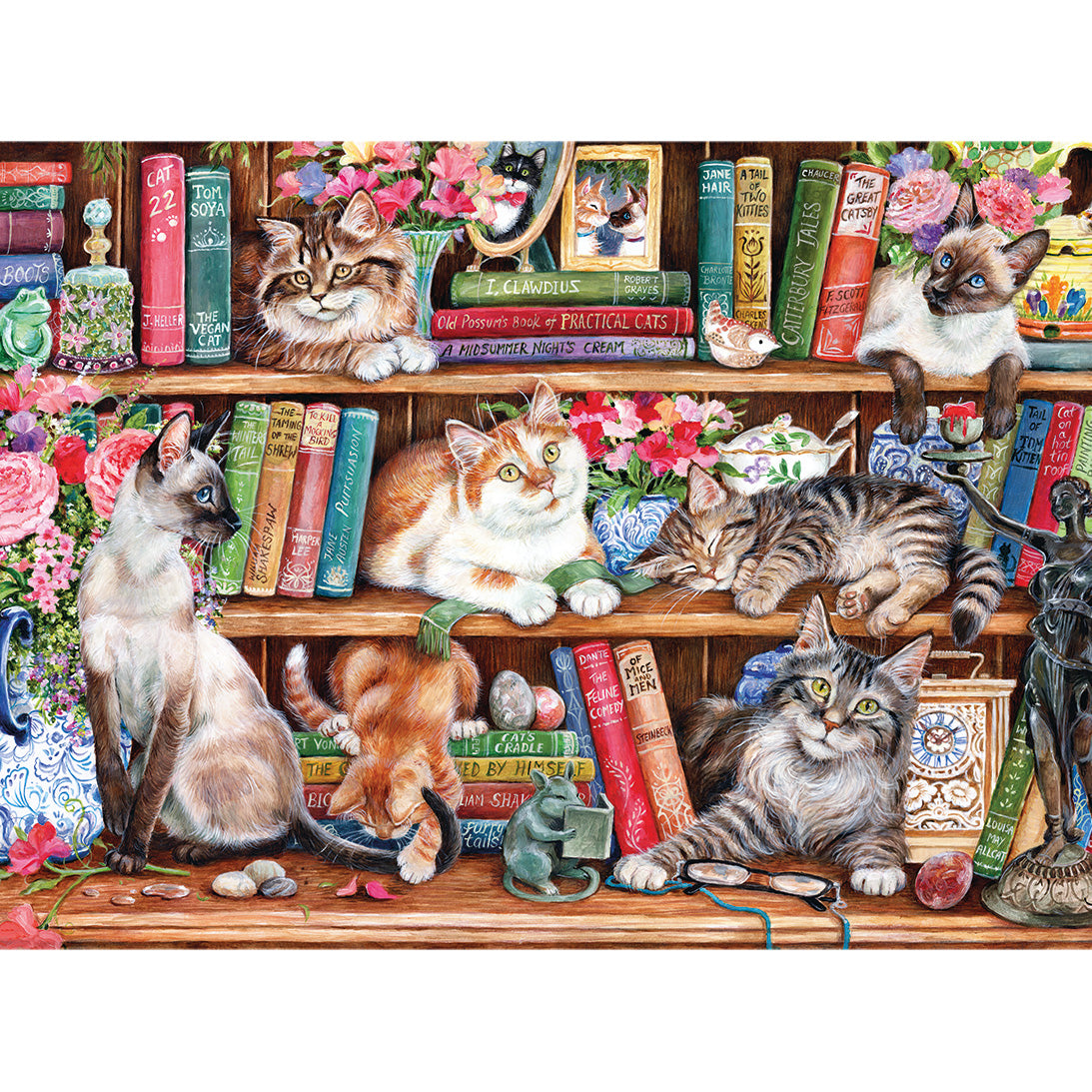 gibsons-puss-back-in-books-puzzle-1000-teile-katzen image 2