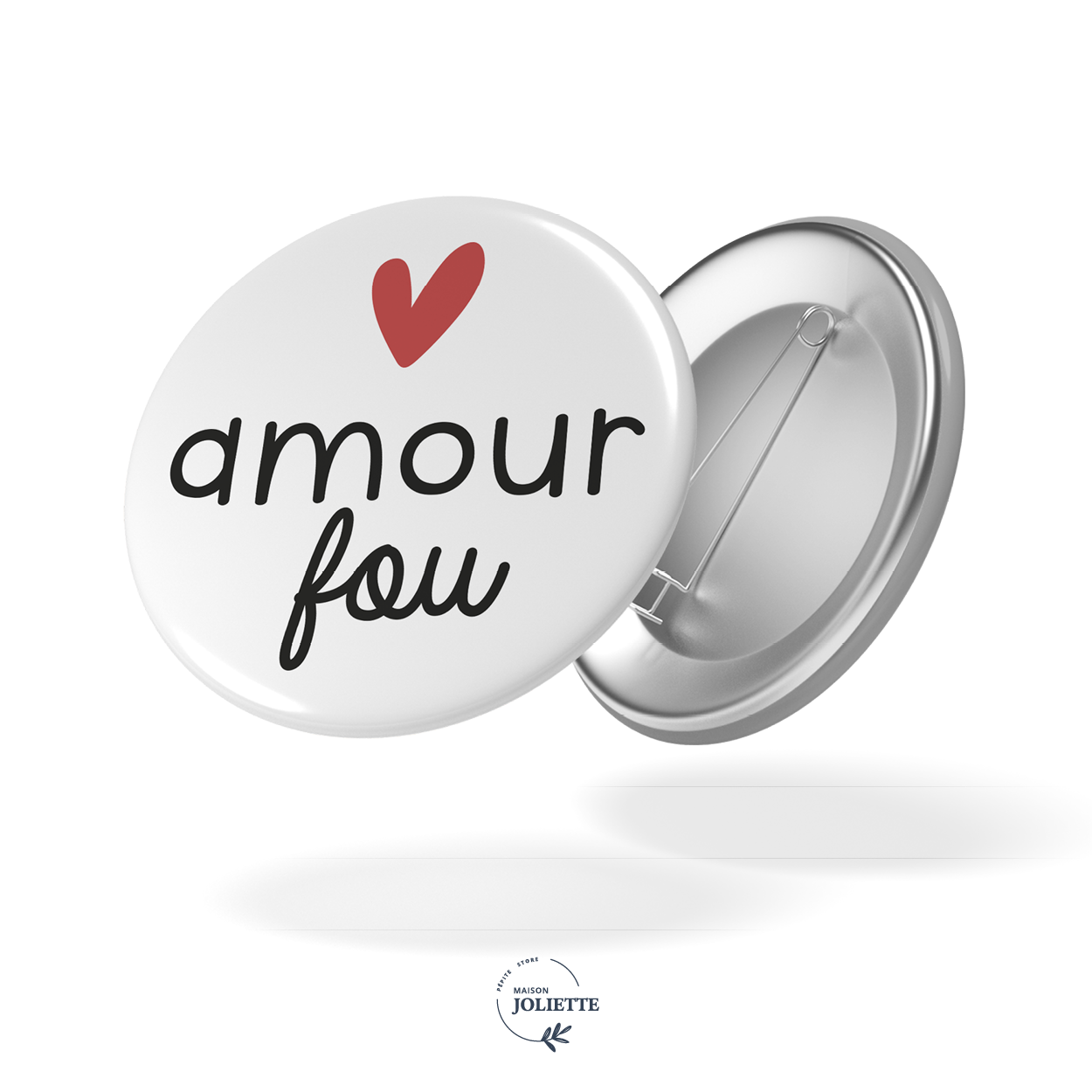 maison-joliette-love-amour-fou-button-anstecker-32-mm-matt image 1