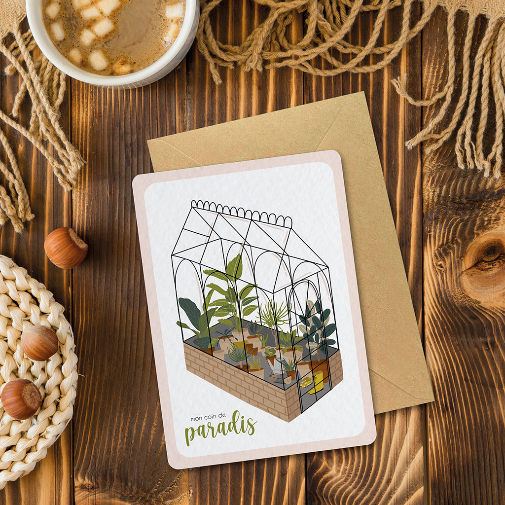 maison-joliette-jardin-secret-serre-postkarte-mit-kraft-umschlag image 6