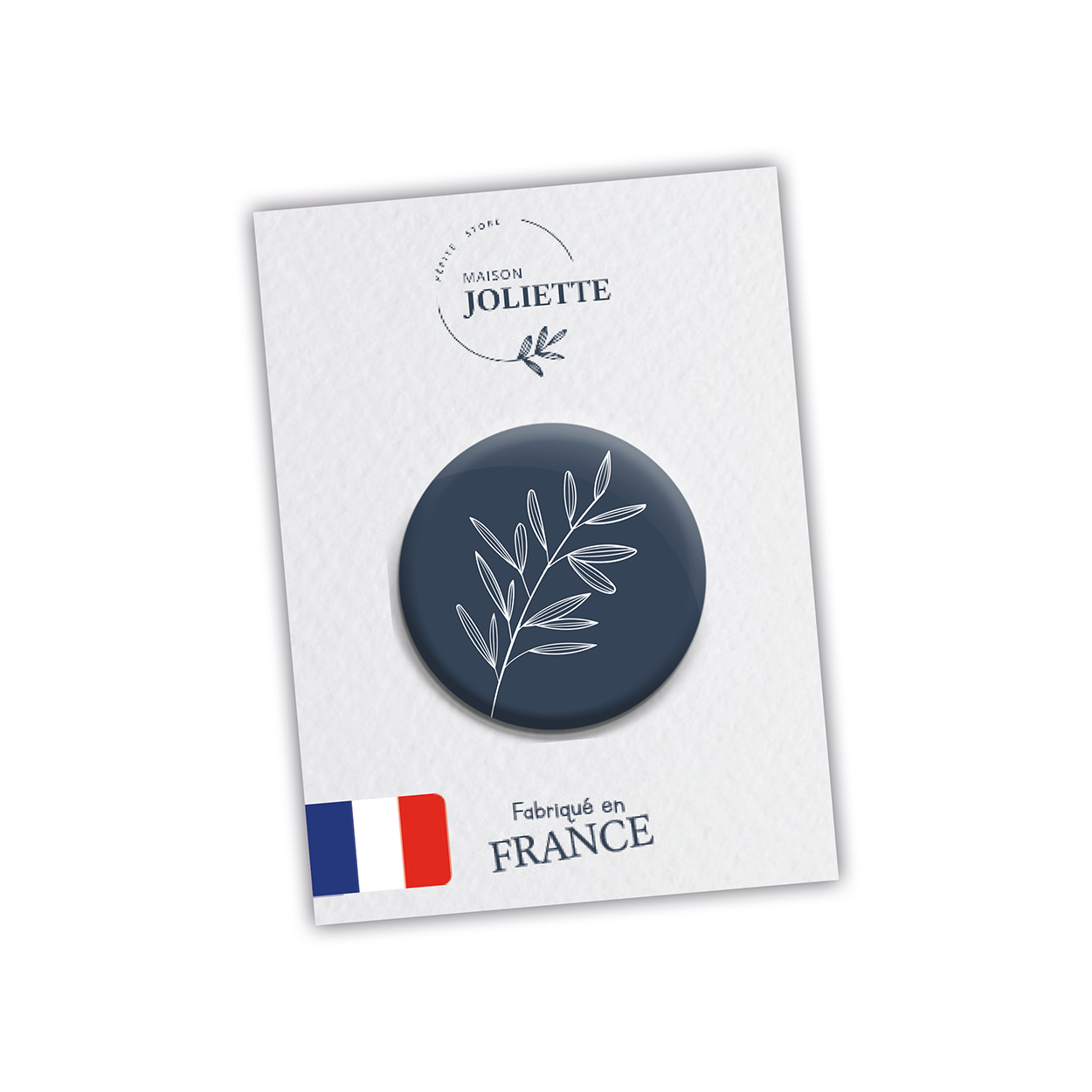 maison-joliette-badge-fleur-fond-marine-button-32-mm image 2