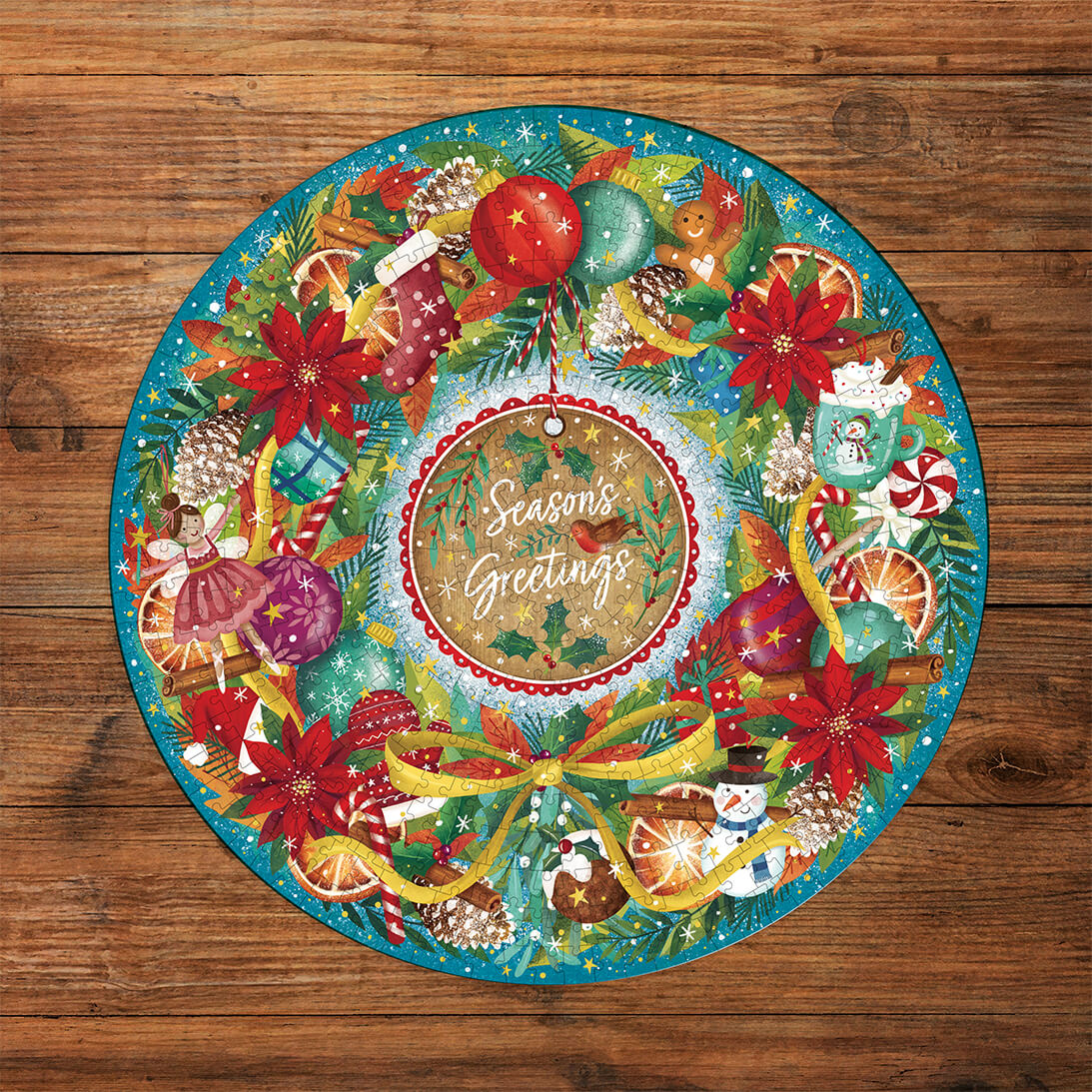 gibsons-seasons-greetings-puzzle-500-teile-rund-weihnachten image 2