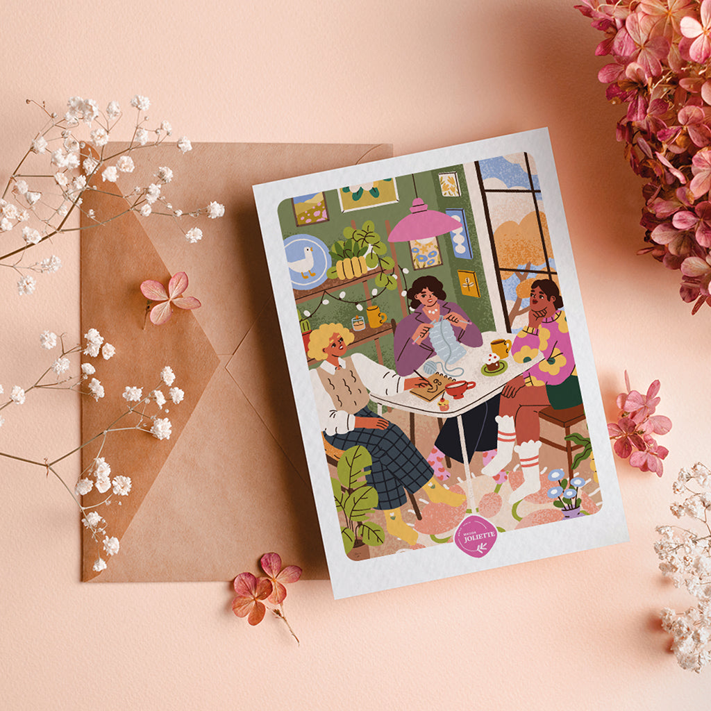 maison-joliette-les-copines-postkarte-mit-kraftumschlag-a6 image 3