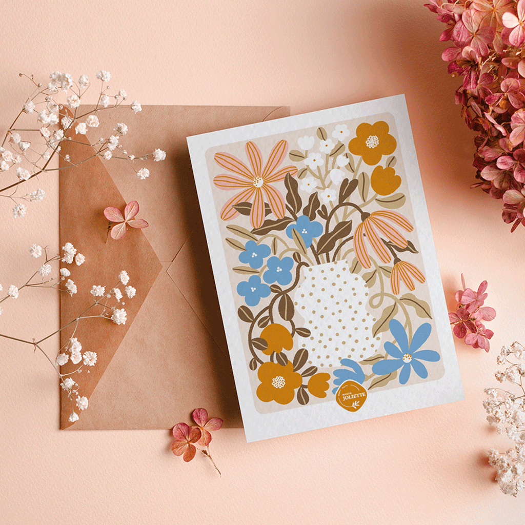 maison-joliette-myosotis-capucine-postkarte-a6-mit-umschlag image 2