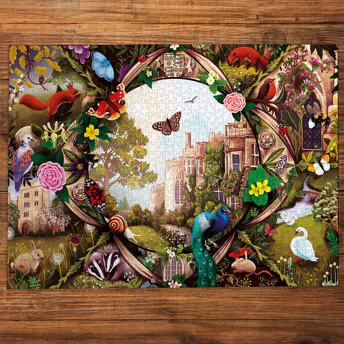 gibsons-haddon-hall-puzzle-1000-teile-garten-pfau image 3