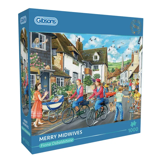 gibsons-merry-midwives-puzzle-1000-teile-dorf-nostalgie image 1