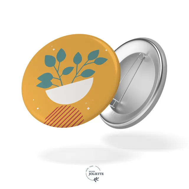 maison-joliette-badges-vase-jaune-button-32-mm-matt-samt image 1