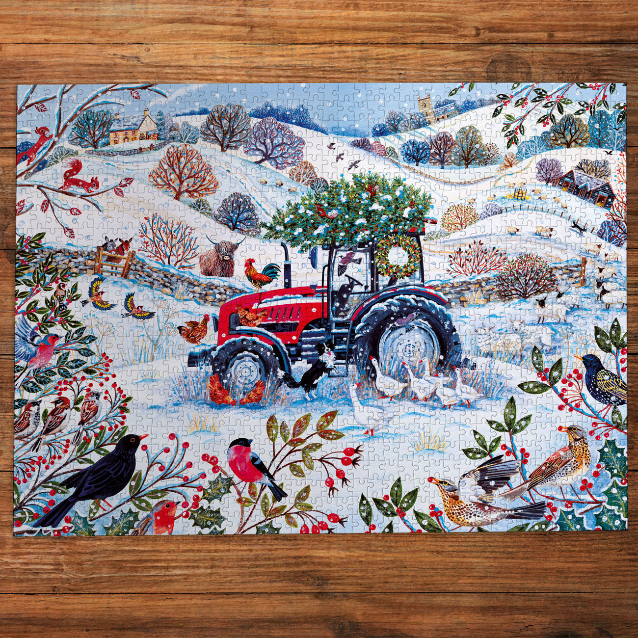 gibsons-festive-farm-puzzle-1000-teile-weihnachten-tiere image 2