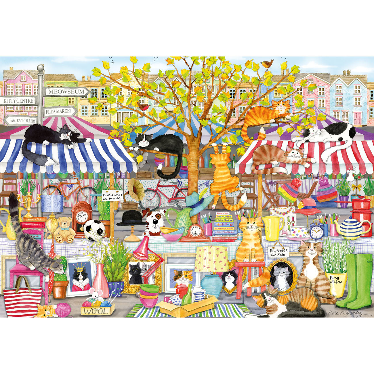 gibsons-flea-market-moggies-100-xxl-puzzle-katzenmotiv image 6