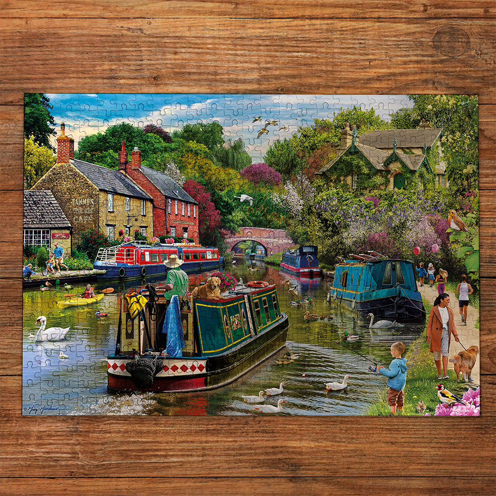 gibsons-river-retreat-puzzle-500-teile-kanalboot image 2