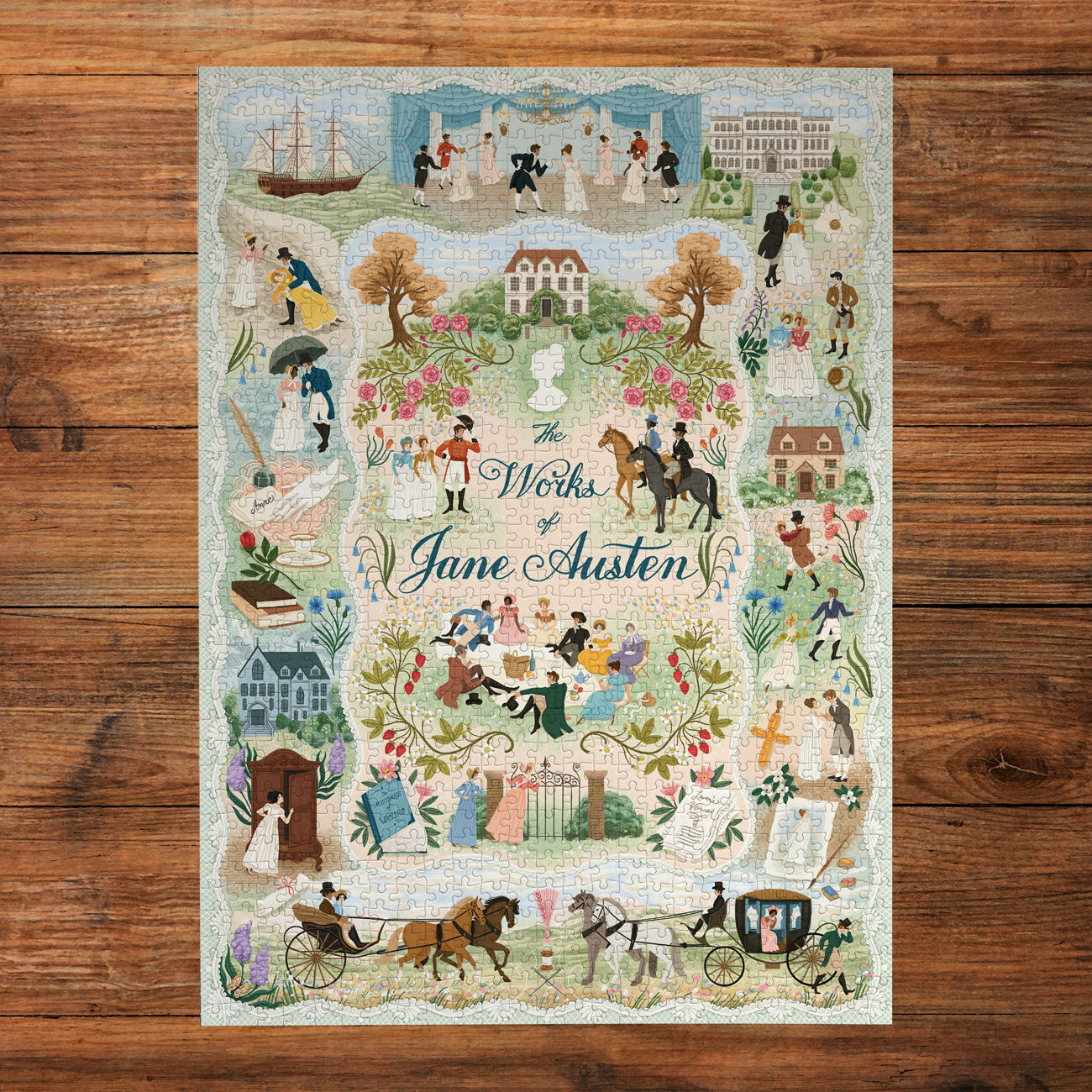 gibsons-stories-unbound-jane-austen-puzzle-1000-teile-mit-goldfolie image 3