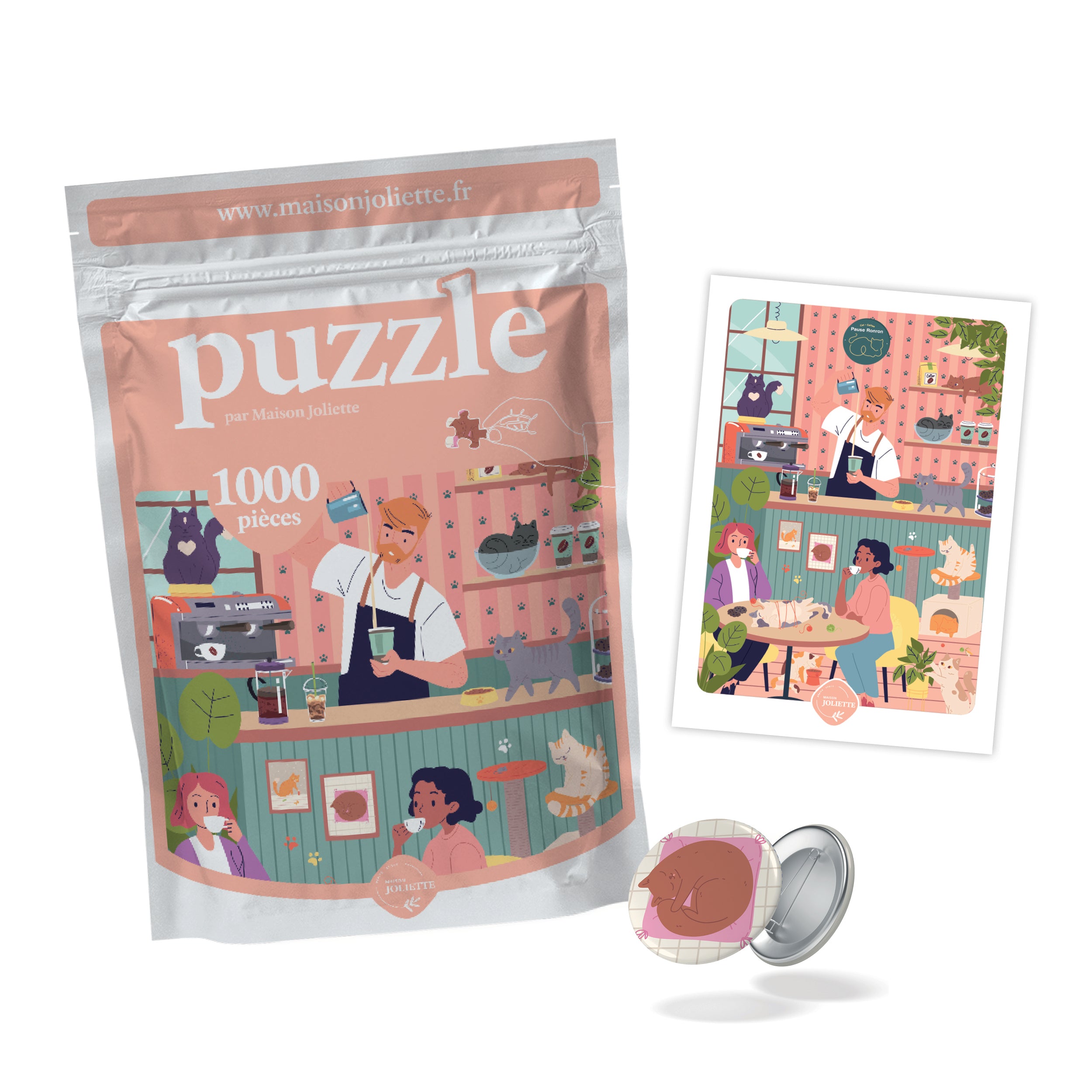 maison-joliette-les-p-tis-packs-pause-ronron-puzzle-1000-teile-set image 1