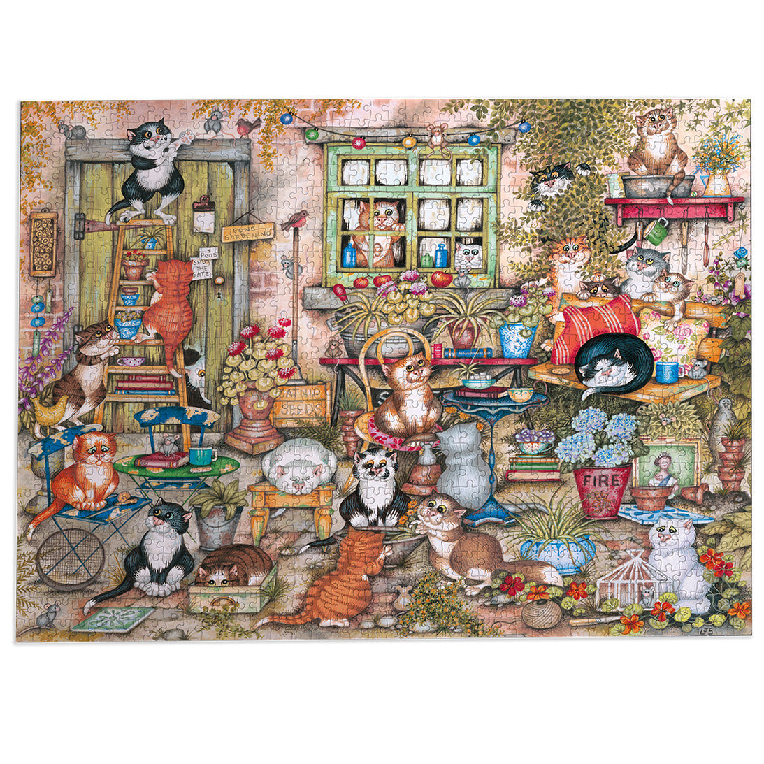 gibsons-courtyard-cats-puzzle-1000-teile-katzenmotiv image 8