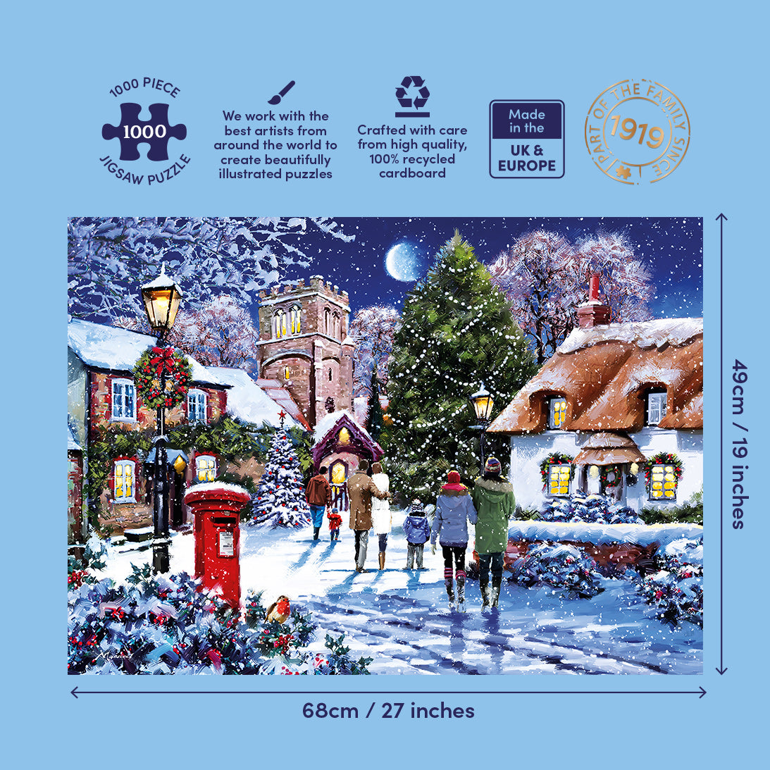 gibsons-traditional-moonlit-stroll-puzzle-1000-weihnachten image 4