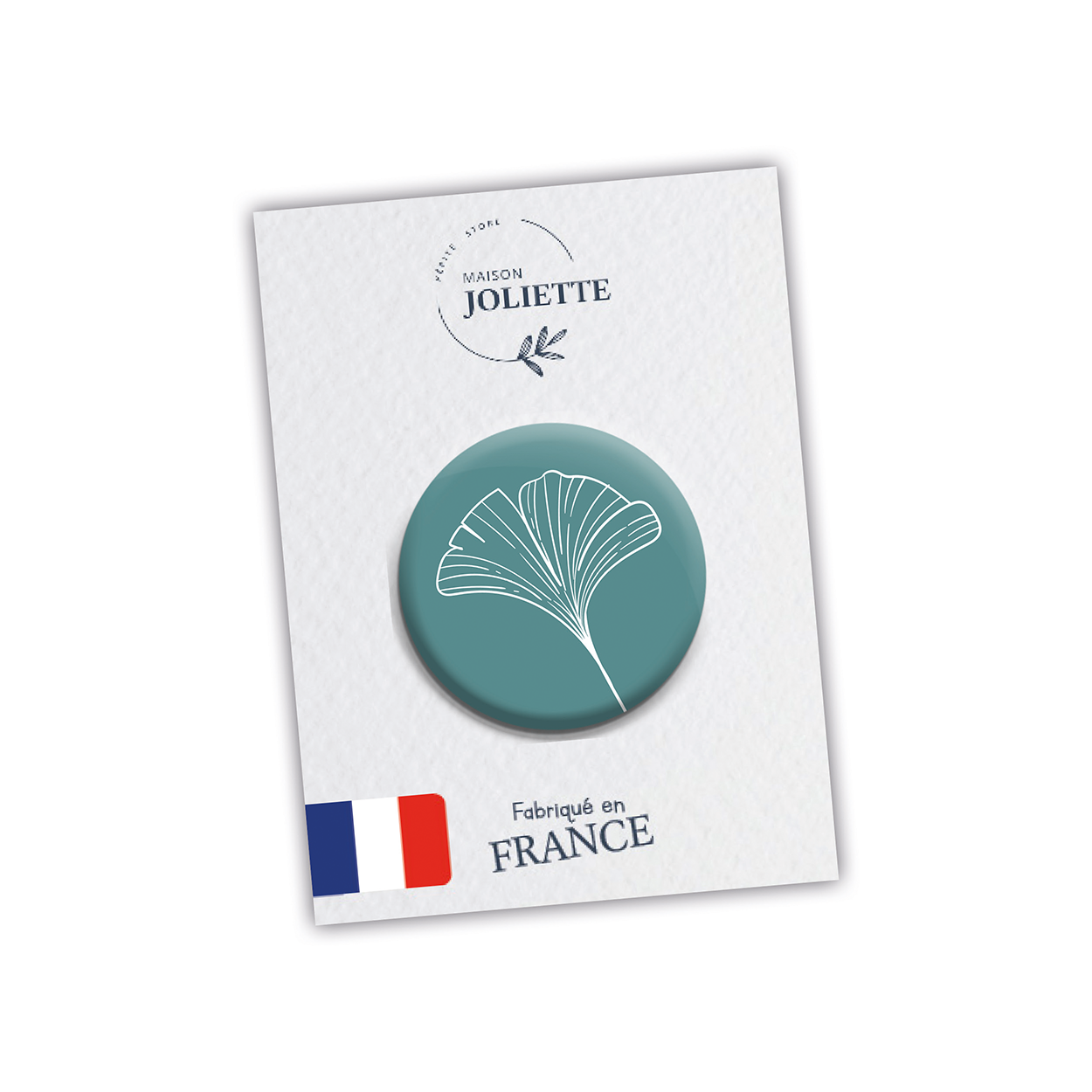 maison-joliette-badges-button-fleur-fond-turquoise-32-mm image 2