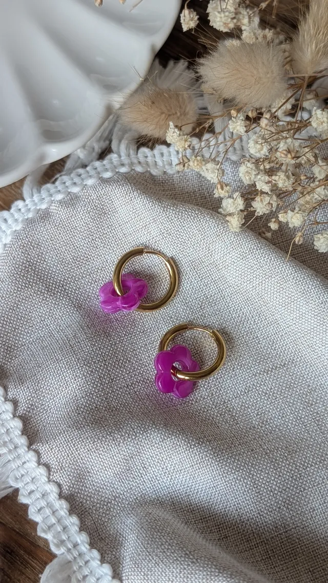 maison-joliette-m-li-m-lo-fleurette-ohrringe-fuchsia image 1