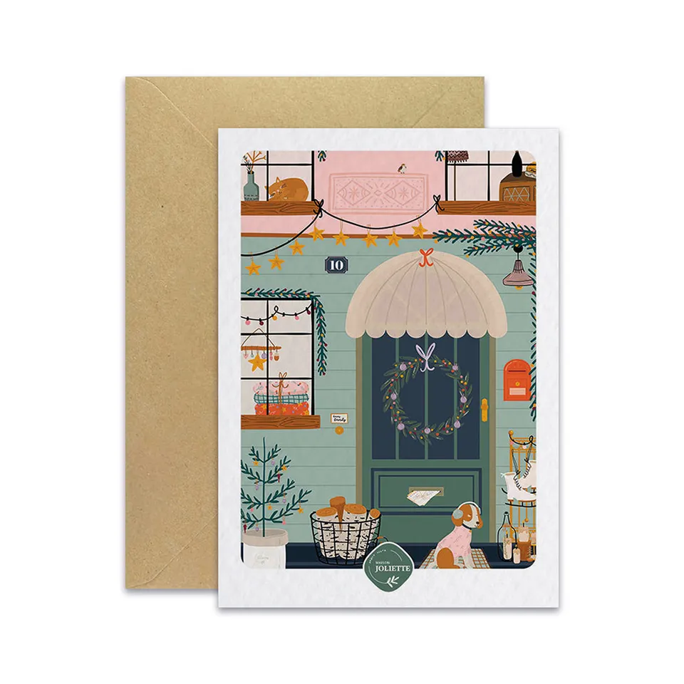 maison-joliette-porte-bonheur-postkarte-a6-mit-kraft-umschlag image 1