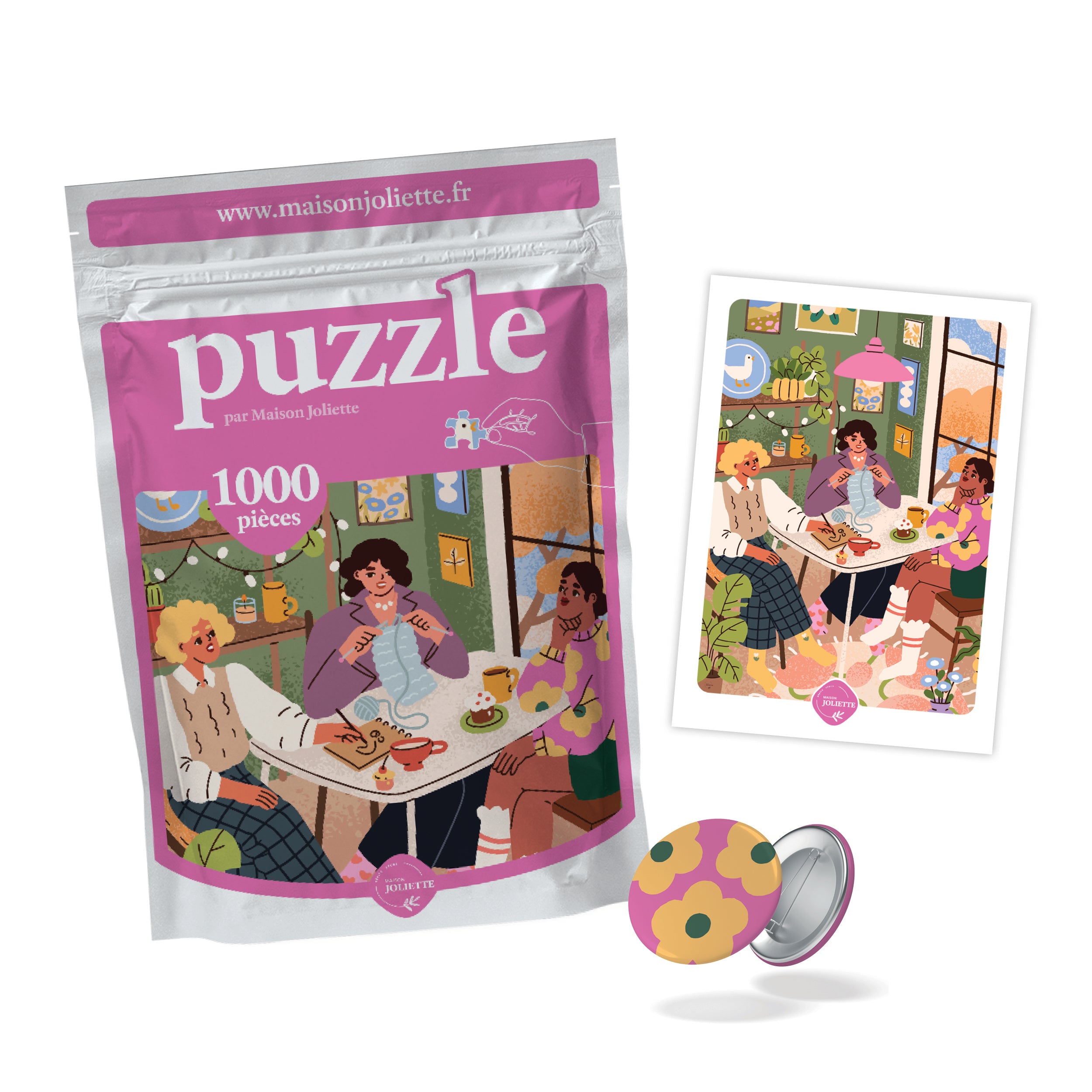 maison-joliette-les-copines-puzzle-set-1000-teile-badge-karte image 1