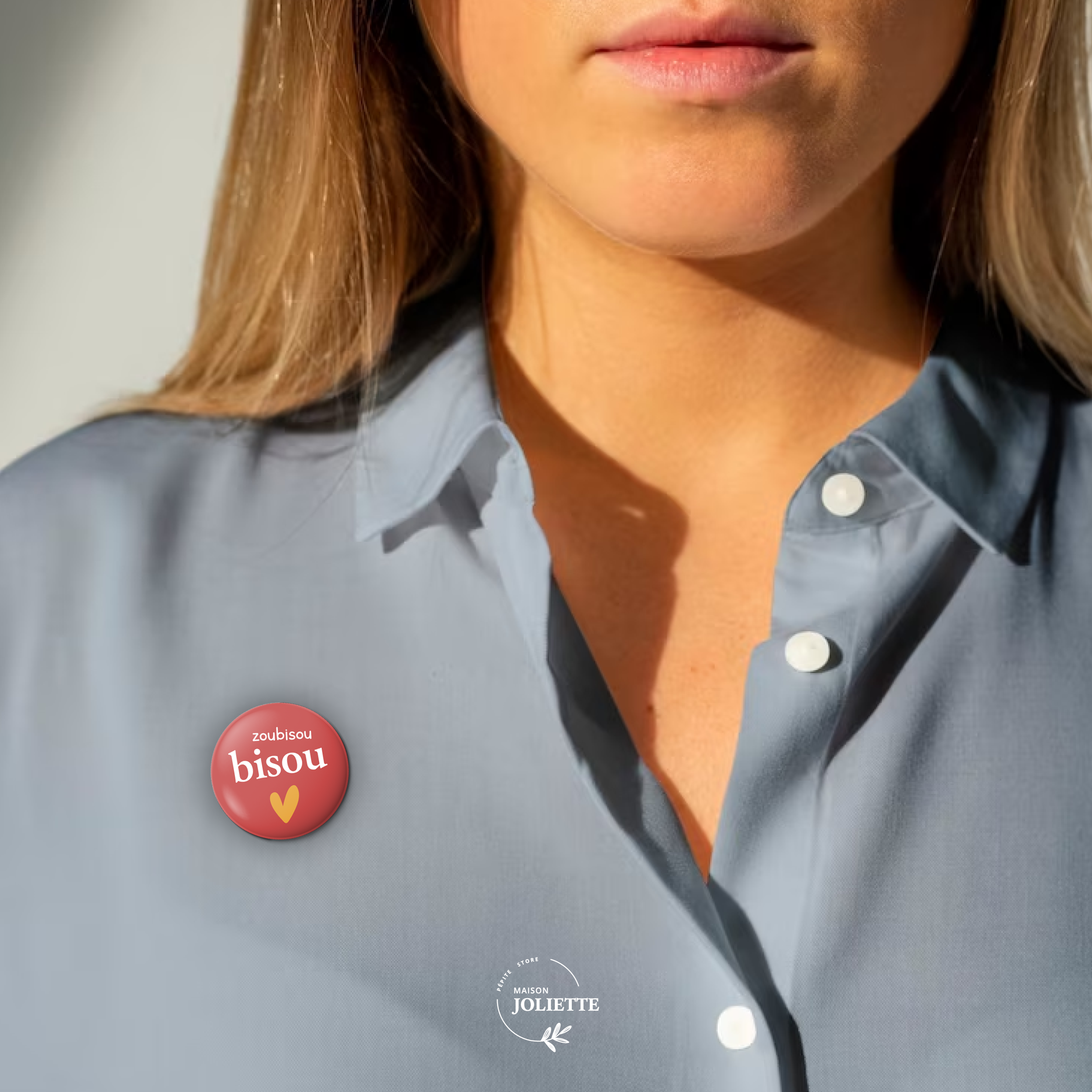 maison-joliette-zoubisou-bisou-badge-32-mm-anstecker-matt image 4