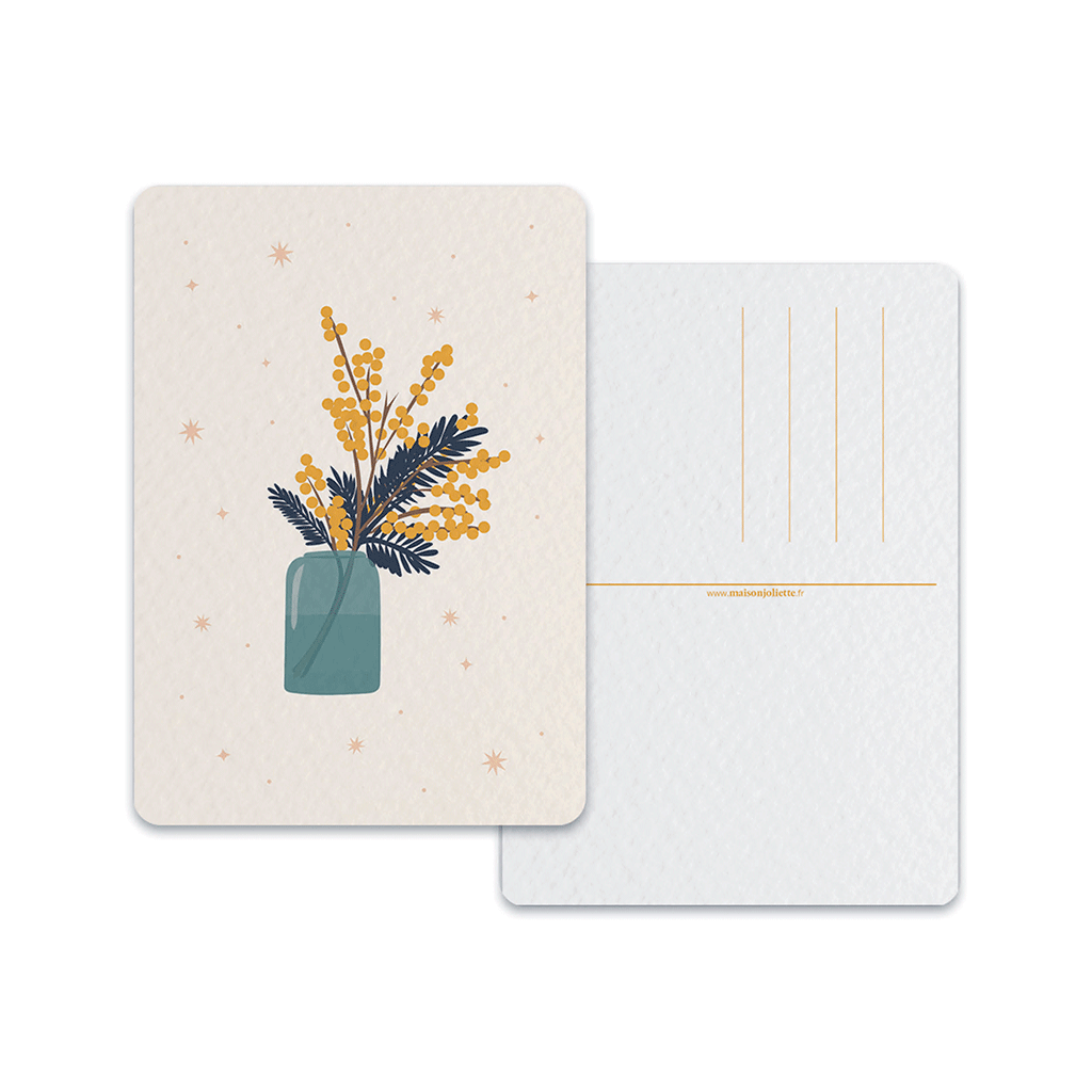 maison-joliette-mimosa-postkarte-a6-mit-kraft-umschlag image 2