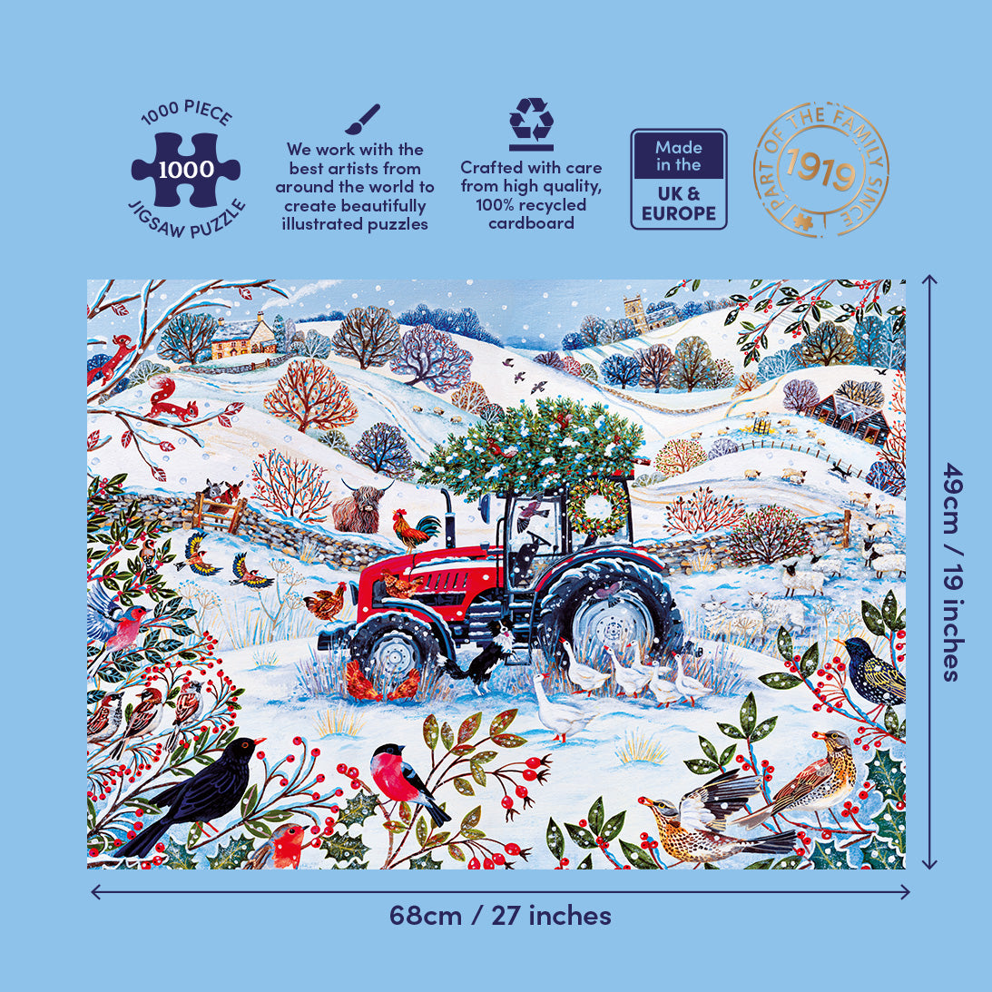 gibsons-festive-farm-puzzle-1000-teile-weihnachten-tiere image 3