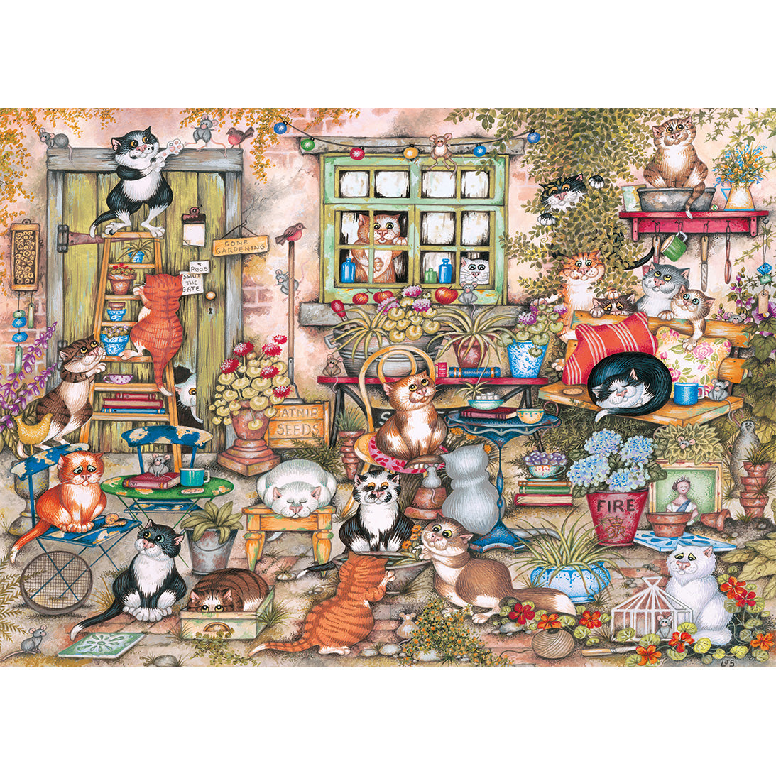 gibsons-courtyard-cats-puzzle-1000-teile-katzenmotiv image 6