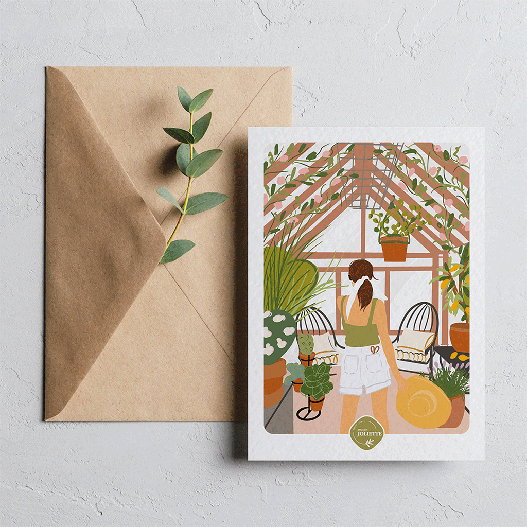 maison-joliette-un-dimanche-postkarte-mit-kraft-umschlag image 2